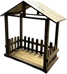 Casinha de Passarinho Em Madeira Pinus Comedouro Tratadouro Sagui Presépio Natal Decoração Jardim(Passarinho)