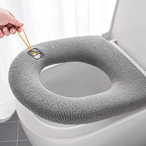 Colrid 4 Stück Toiletten Sitzbezug, Warmes Toilettensitzkissen, Toilettensitz Abdeckung, Waschbar Toiletten Sitzbezug, Dicker, Waschbar, Dehnbar, dür Die Meisten Toiletten Geeignet – Bild 7