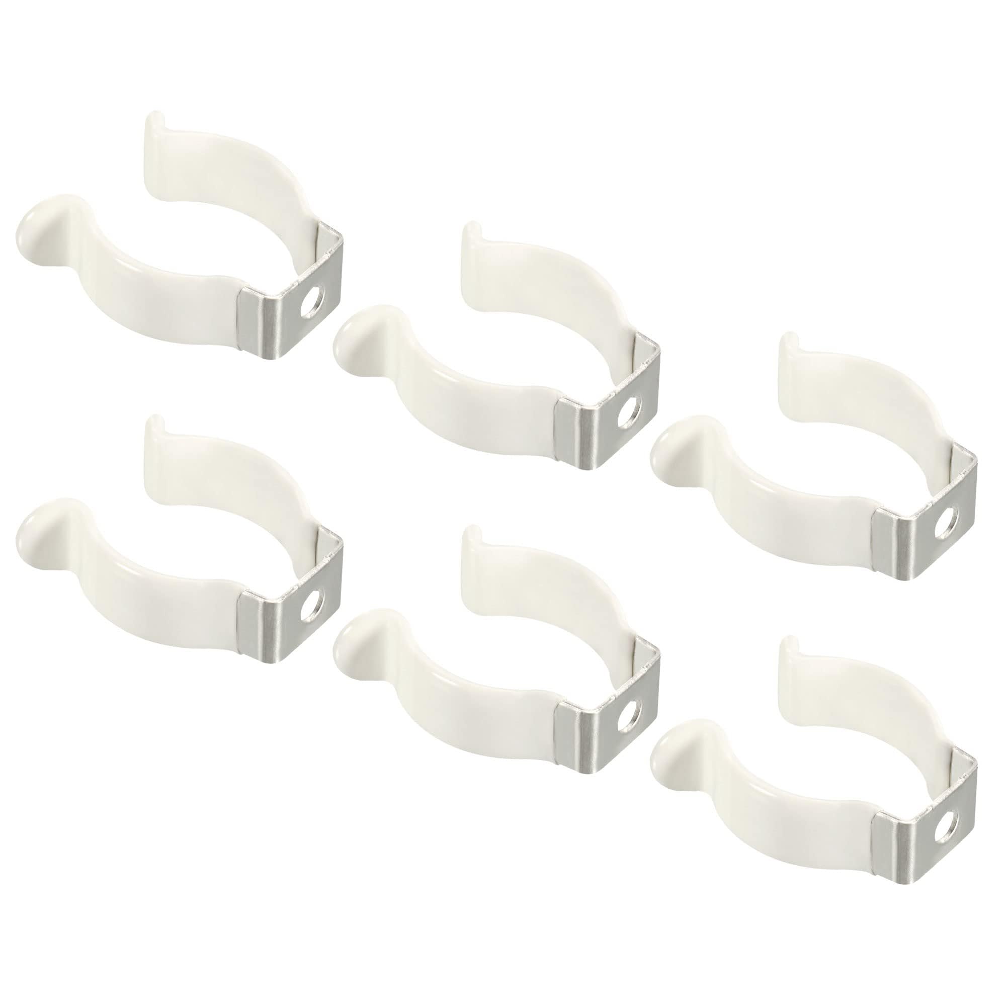 TA-VIGOR 6Pcs T8 U Clip Holder Bracket for LED Light Bulb Mounting Bracket Support Thicken Stainless Steel Fluorescent Tube Holder Lighting Accessories to Prevent Sagging, White