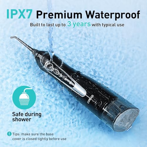 coslus water dental flosser teeth pick portable cordless oral irrigator 300ml rechargeable travel irrigation cleaner ipx7 waterproof electric flossing machine for teeth cleaning c20f5020e