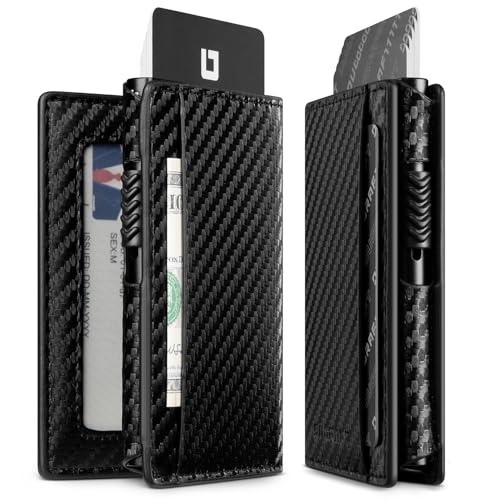 Porte-cartes en aluminium pour homme avec fentes en cuir idée cadeau