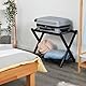 Relaxdays Kofferständer, klappbar, Bambus, HBT: 56x68,5x41,5 cm, Gepäckständer mit Ablage, Kofferablage Hotel, schwarz