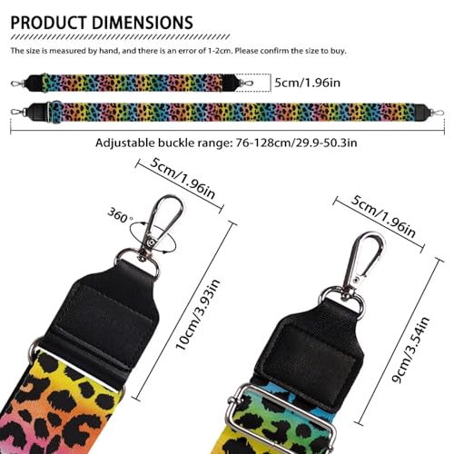 Image of TODIYADDU Gradient Leopard Bag Straps Replacement Crossbody for Gifts Sports Easter Comfortable Handbag Strap Wide Adjustable Purse Strap Purse Straps for Purses Suitable for Women Men