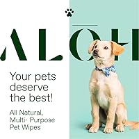 Vista 6 de ALŌH Hipoalergénico Totalmente natural Toallitas multiusos para mascotas, toallitas sin perfume de 50