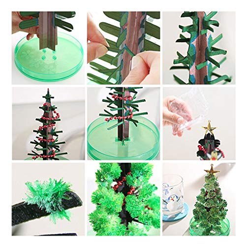2 STÜCKE Papierbaum Ma-gic Baum Spielzeug Junge Mädchen Neuheit Weihnachtsbaum Geschenk Ma-gic Geschenk Heimdekoration Glaskugeln Weihnachtsschmuck (Mehrfarbig, 10ml)
