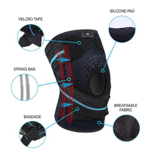 Kniebandage BLACKROX Genushock mit Silikonring für Sport und Fitness