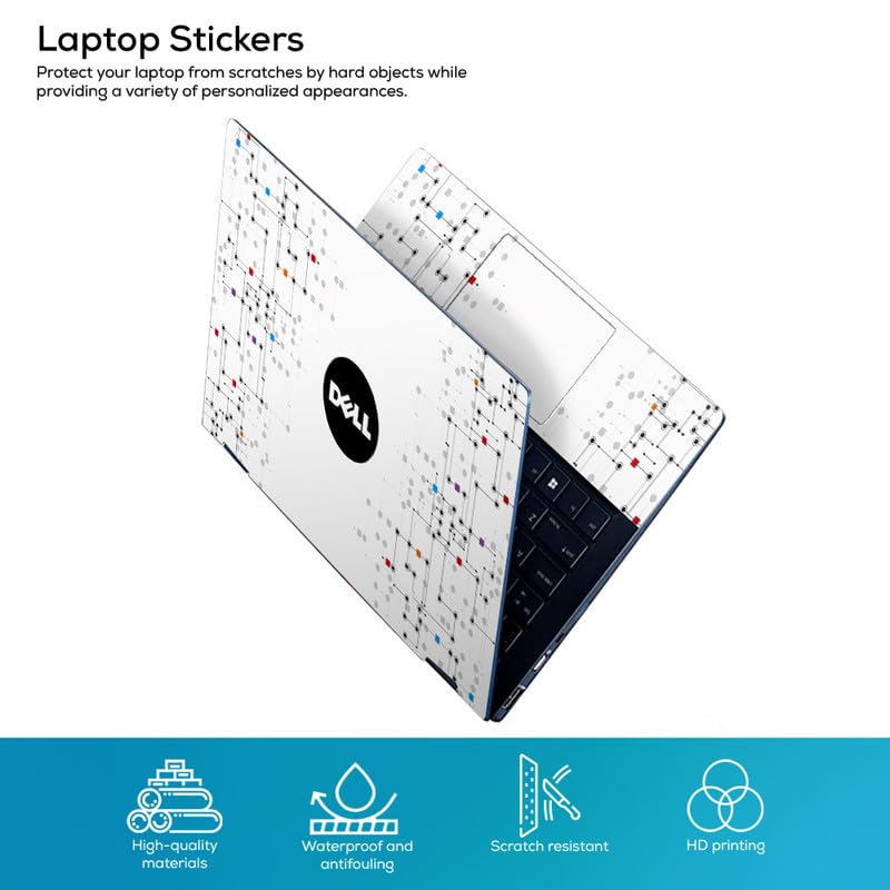 Image of Galaxsia DL251 Top+Wrist Pad Vinyl Laptop Skin /Sticker /Cover for 14 Inches Laptops Laminated-Removable-HD Quality Compatible for Dell (13.8x9.6 Inches)