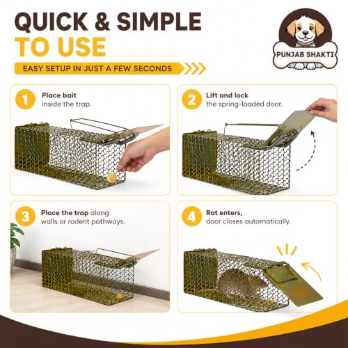 Image of Heavy Duty Rat Catcher Trap - Humane & Reusable Mouse Trap for Home, Office & Warehouse - Easy to Set, Strong & Reliable Rodent Control