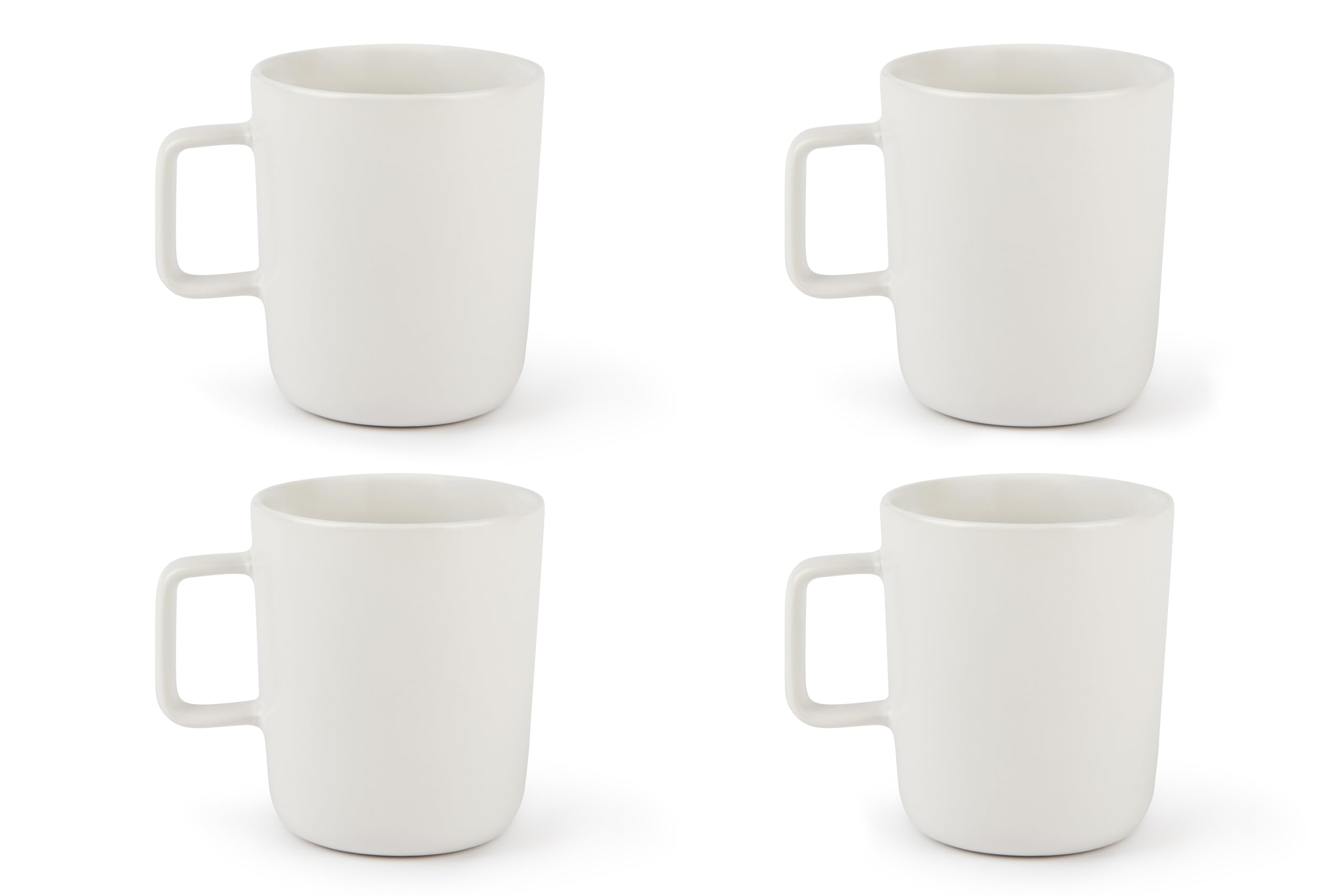 Excelsa Nordic Set of 4 White Stoneware Ceramic Mugs, Capacity 320 ml