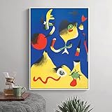  Bilder,Poster Kunstdrucke,Berühmte Joan Miro Abstrakte Aquarell Leinwand Malerei Plakate Und Drucke Cuadros Wandkunst Bild Für Wohnzimmer Home Decoration, Plakate Art Deco,Gemälde - 30X40Cm