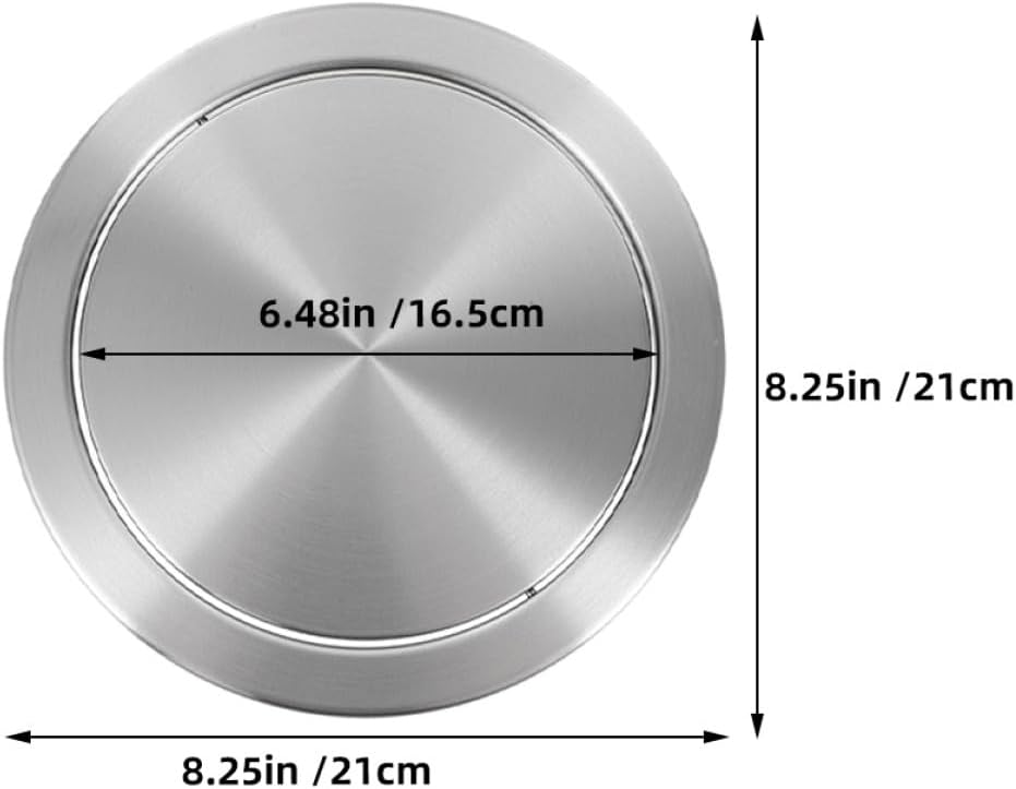 Mikikit 2pcs Stainless Steel Recessed Trash Can Lid Flip Swing Cover Countertop Bin Cover for Kitchen Bathroom Vanity and Office Tables
