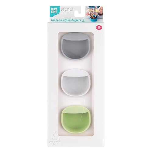 Miniatura 6 de Bumkins Baby Silicone Little Dippers, se fija a cuencos, platos y platos, taza de salsa, sostiene condimentos, salsas, salsas, puré, coberturas,