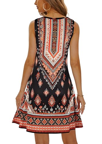 Image of Summer Dresses for Women 2026 Casual Sundresses Beach Cover Ups Sleeveless Tshirt Swing Dress with Pockets
