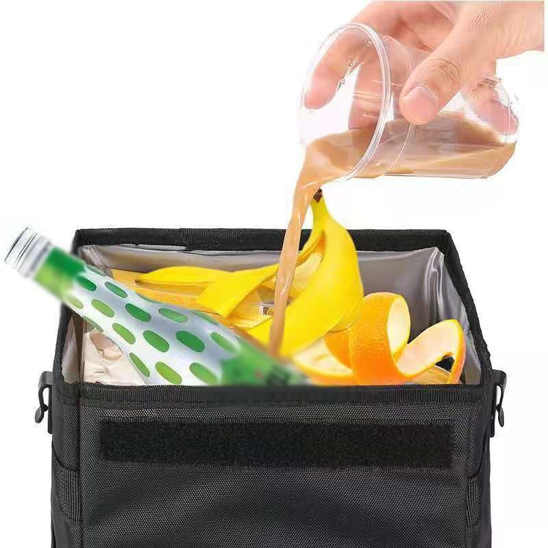 Cubo de basura colgante para coche y organizador de almacenamiento impermeable 7