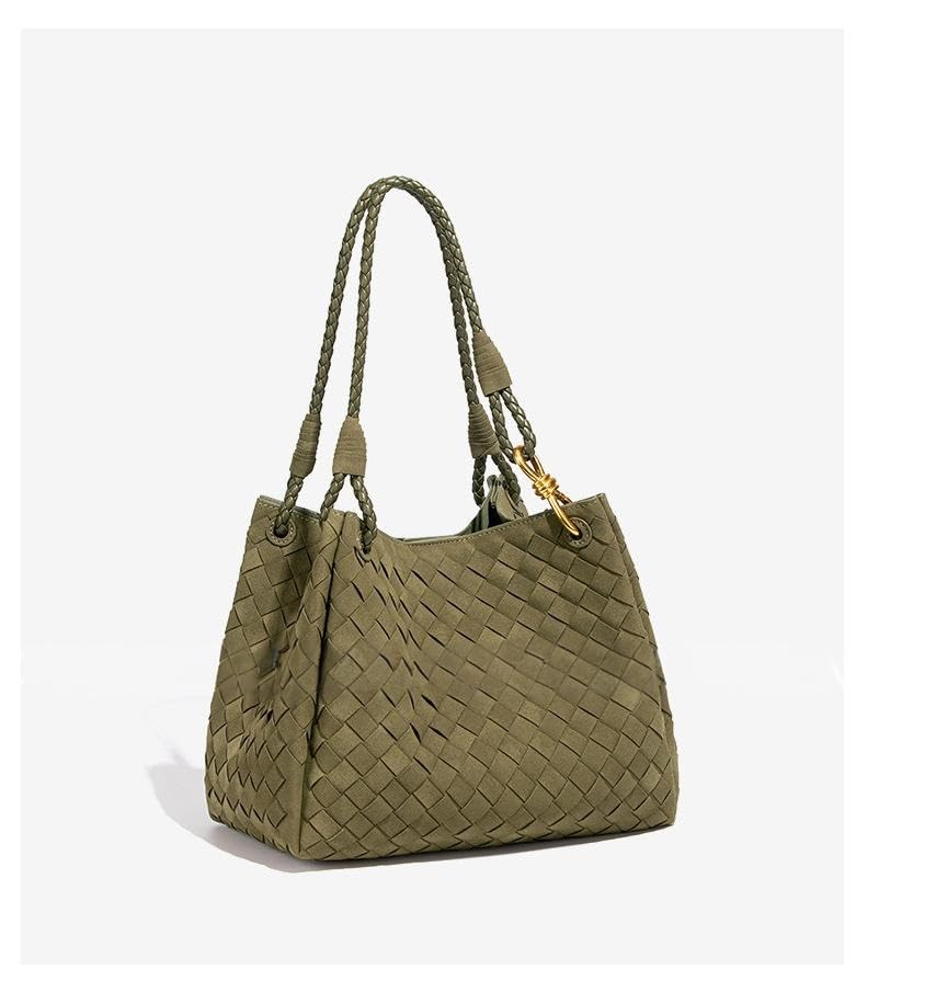 Bolso tejido para mujer con asa y cartera incluida miniatura 4