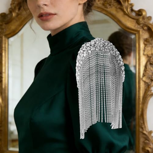 Charreteras borlas de gemas con apliques de cristal premium desmontable 6