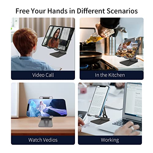 Cell Phone Stand, Adjustable Foldable Aluminum Desktop Phone Holder Cradle Dock Compatible With Iphone 14 13 12 11 Pro Max, Se, Xr, 8 Plus, Android Smartphone, Pad, Desk Accessories #TOP5