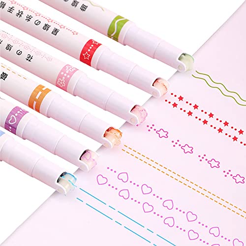 VHIMASA Bolígrafos curvos de colores con 6 formas de curvas diferentes papelería de escritura para suministros escolares de oficina Cover