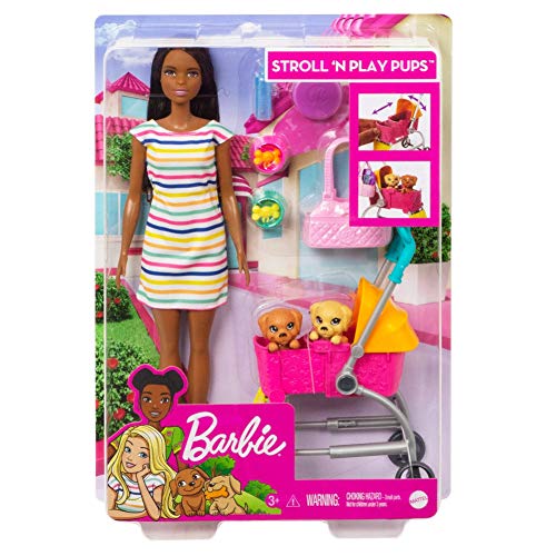 Barbie GHV93 - Barbie Hundebuggy Spielset mit Barbie-Puppe, 2 Hündchen und Wagen für die Hündchen – Bild 7