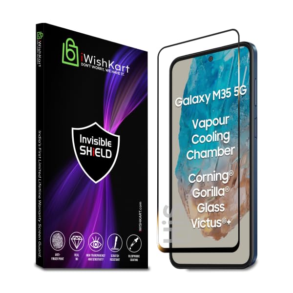 iWishKart® HiS Samsung Galaxy M35 5G Tempered Glass [with warranty] screen protector guard Full Edge to Edge 9H Full Glue FHD with Easy Installation kit - Pack of 1 (B0DH96LCBX) Amazon Price History, Amazon Price Tracker