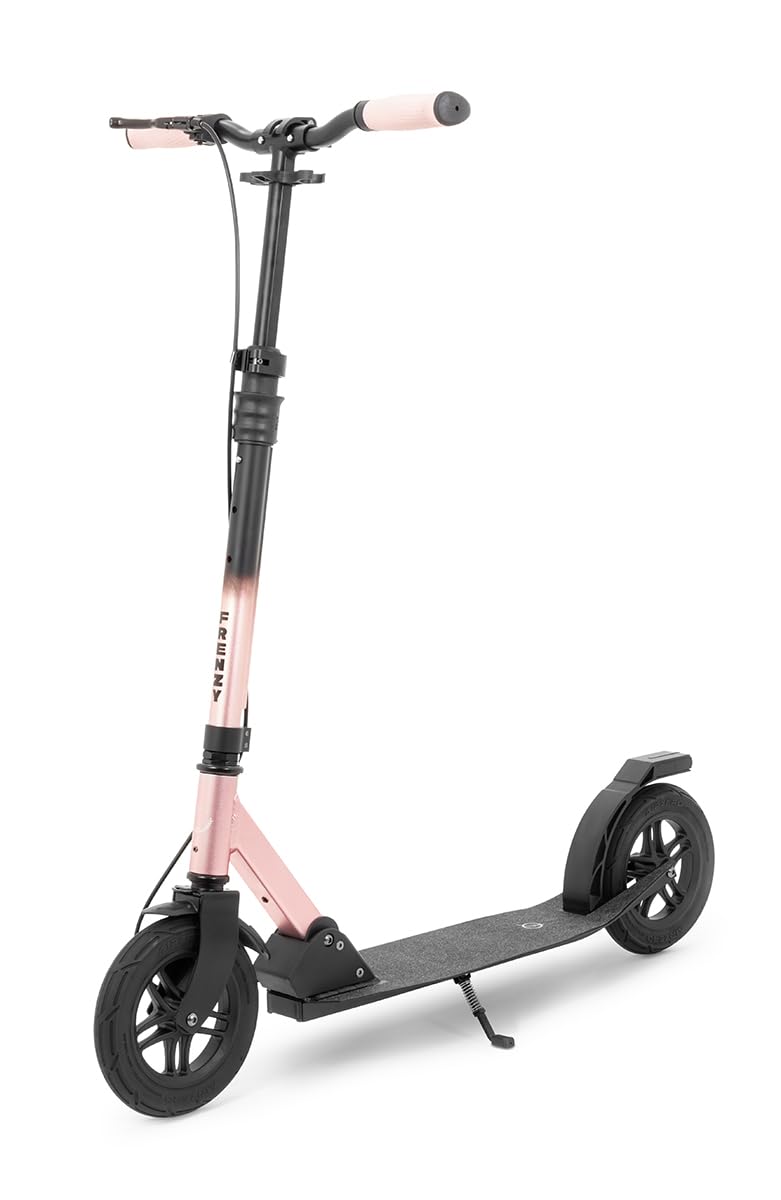 Frenzy 205mm Air Zero Adult's Kick/Push City Commuter Scooter with Puncture Proof Rubber Tyres, 205mm Big Wheels, Height Adjustable Handlebar, Easily Foldable, Kick Stand, Hand and Foot Brake