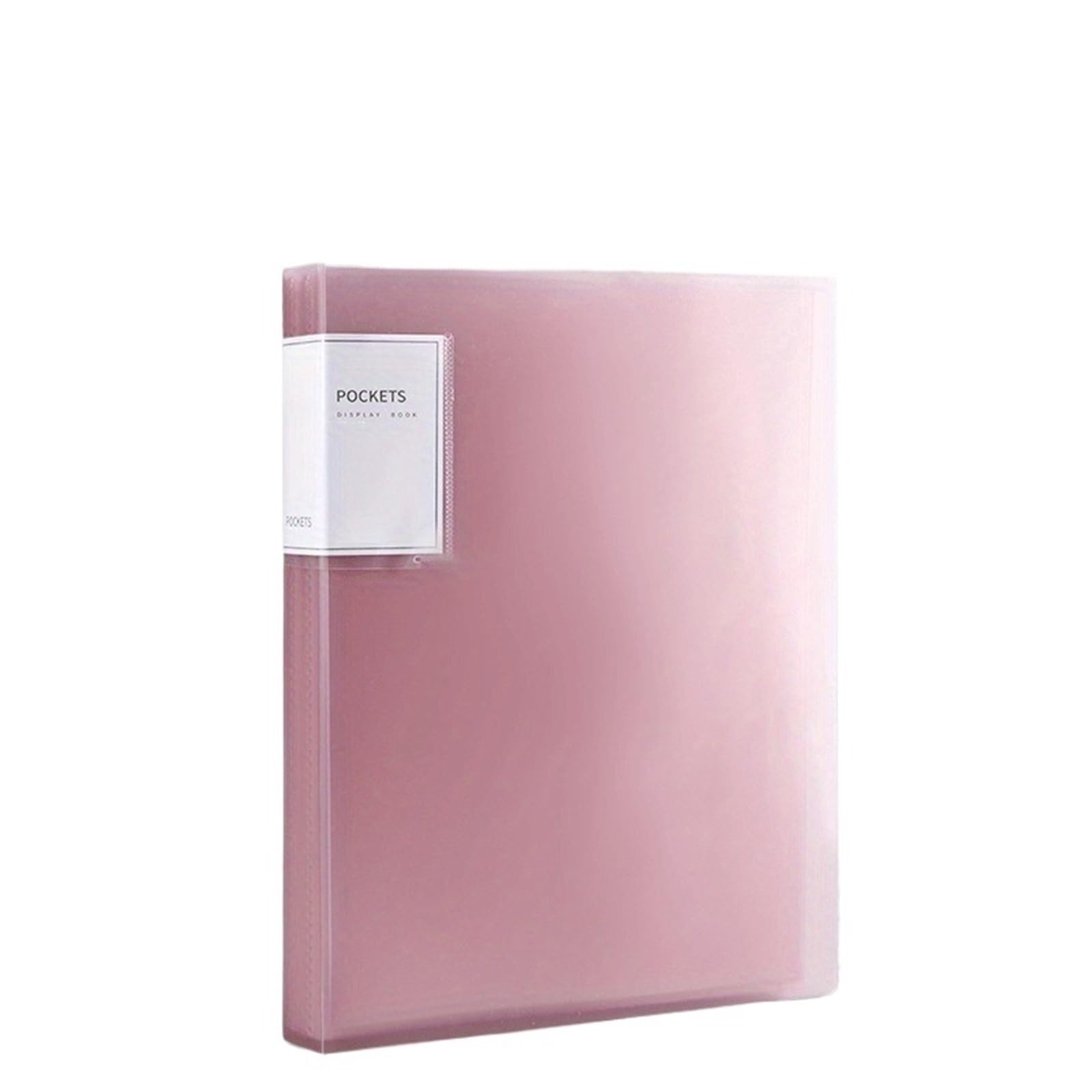 Carpeta portafolios con fundas de plástico, carpeta bolsillo protectores hojas transparentes, libro 60 páginas, 2 uds para Oficina,Colección(Pink)