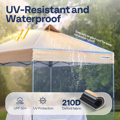 VIVOHOME 10x10ft Pop Up Canopy Tent for Outdoor Portability and Heavy Duty Protection
| VIVOHOME 10x10ft Pop Up Canopy Tent: One Push Setup Outdoor Portable Shelter Tent with Wheel Carry Bag
| VIVOHOME 10x10ft Pop Up Canopy Tent: Heavy Duty Design w