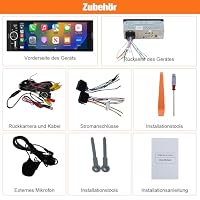 Junsun Smartes 1 DIN Autoradio mit 6,36 Zoll Touchscreen, Wired and Wireless CarPlay und Android Auto, Lenkradsteuerung, Rückfahrkamera, SD Slot USB Anschluss, externes Mikrofon – Ansicht 9