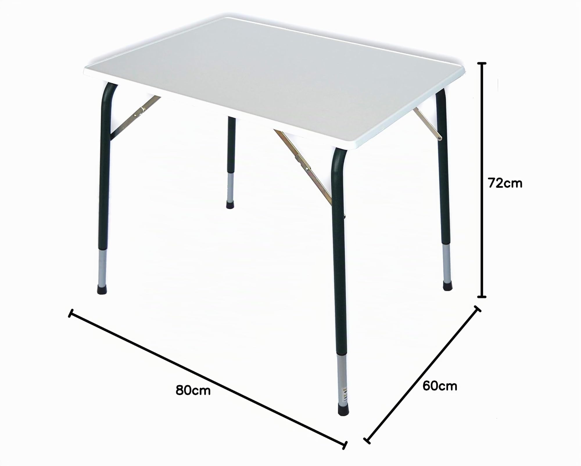 CASTELMERLINO 67 Tavolo Pieghevole Melaminico Bordato con Gambe Telescopiche, cm 80 x 60