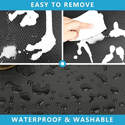 WochiTV Sink Mats EVA Shelf Liner Kitchen Drawer Liner, Non Adhesive Refrigerator Mats with Waterproof Washable Non-Slip Grip Liner for Cabinet, Cupboard, Shoe Rack, Storage -Black 30cmx200cm