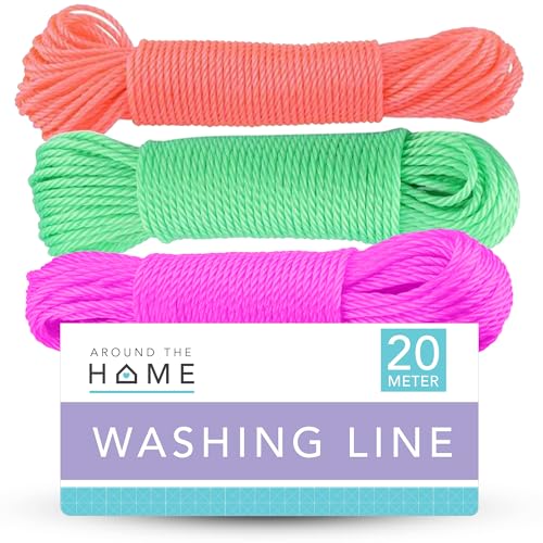 SOL 2pk Heavy Duty Washing Line Rope Strong | 25m Washing Line | Rope Washing Line Clothes Lines For Outside Heavy Duty | Strong Washing Lines Outdoor Clothes Rope Washing Line Clotheslines