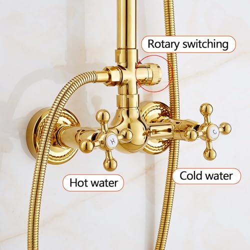 Ensemble de douche à effet pluie réglable et douchette à main - 4