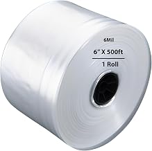 Class 100 Clean Room Tubing 6Mil, 6" X 500ft 1 Roll | LDPE Polyethylene Tubing Made from Virgin Resin | Double Bagged for Clean Handling & Wound on Plastic Core | Recyclable Packaging Tubing Roll