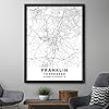 Map of Franklin, Tennessee, Light 2 (24x36) #3