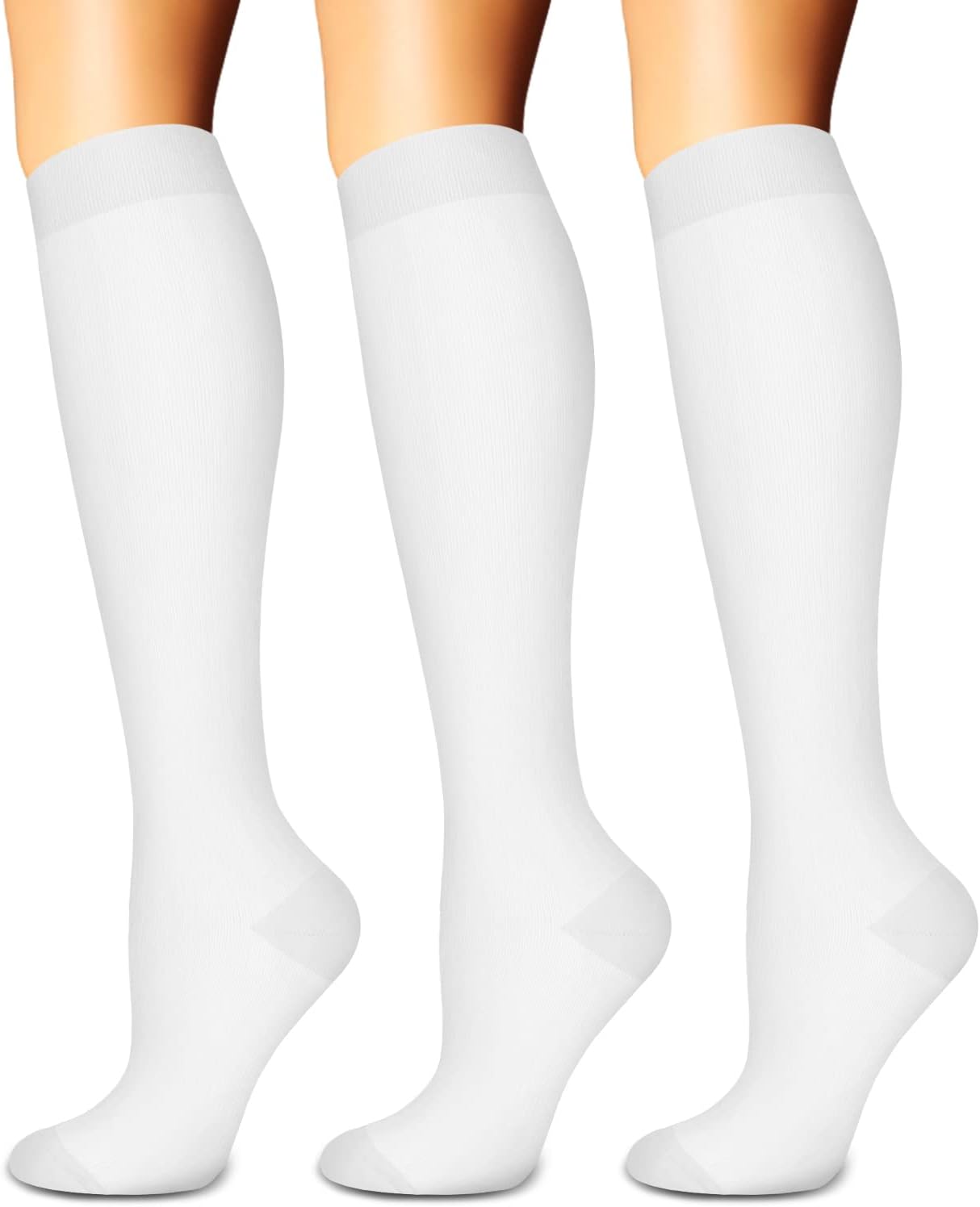 Compression Socks for Women & Men Circulation (3 Pairs) - Best Support for Athletic Running Nurses Recovery Travel