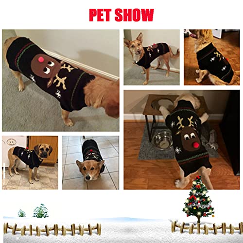 ABRRLO Hunde Kostüme Hundebekleidung Baumwolle Pullover feiern Weihnachten-Tag Winter Mantel Strickpullover Haustier Hund Pullover Haustier Kostüm Fashion Urlaub Party Geschenk (M, KitzE)