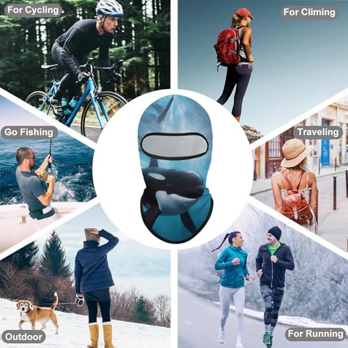 Balaclava para hombre, máscara para esquí y ciclismo, protección facial y cervical, ajuste ergonómico miniatura 6