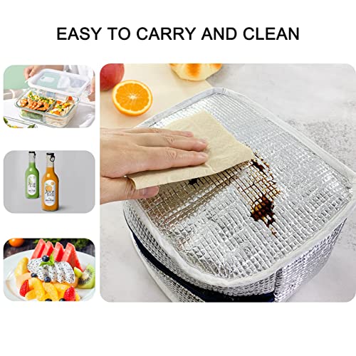 Mziart Lunch Bag For Women Men Stylish Colorful Lunch Tote Bag Leakproof Insulated Lunch Box Meal Prep Reusable Lunch Bag Bento Lunch Cooler Bag For Office Work Travel Picnic (Blue) #TOP5