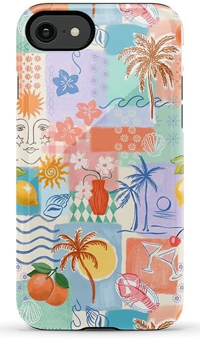 Casely iPhone SE (2020 & 2022) Case | Tropical Heat | Beachy Collage | Essential Slim Dual-Layer Protective Design