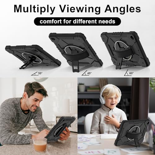 Coque iPad 10.2 pour 9e 8e 7e génération antichoc noire avec support - 5