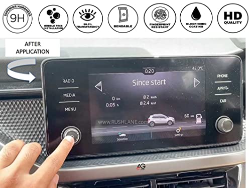 Image of PET 9H Screen Protector Compatible With Skoda Kushaq Touch Screen Infotainment - 8 Inch (2022 Model With Rotary Switch) Pack Of 1