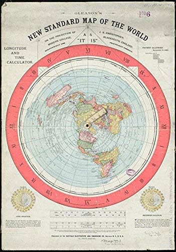 Carte De La Terre Plate De Gleason S New Standard Map Of The World 12 195 G M Poster A1 1 X 59 4 Cm Amazon Fr Fournitures De Bureau