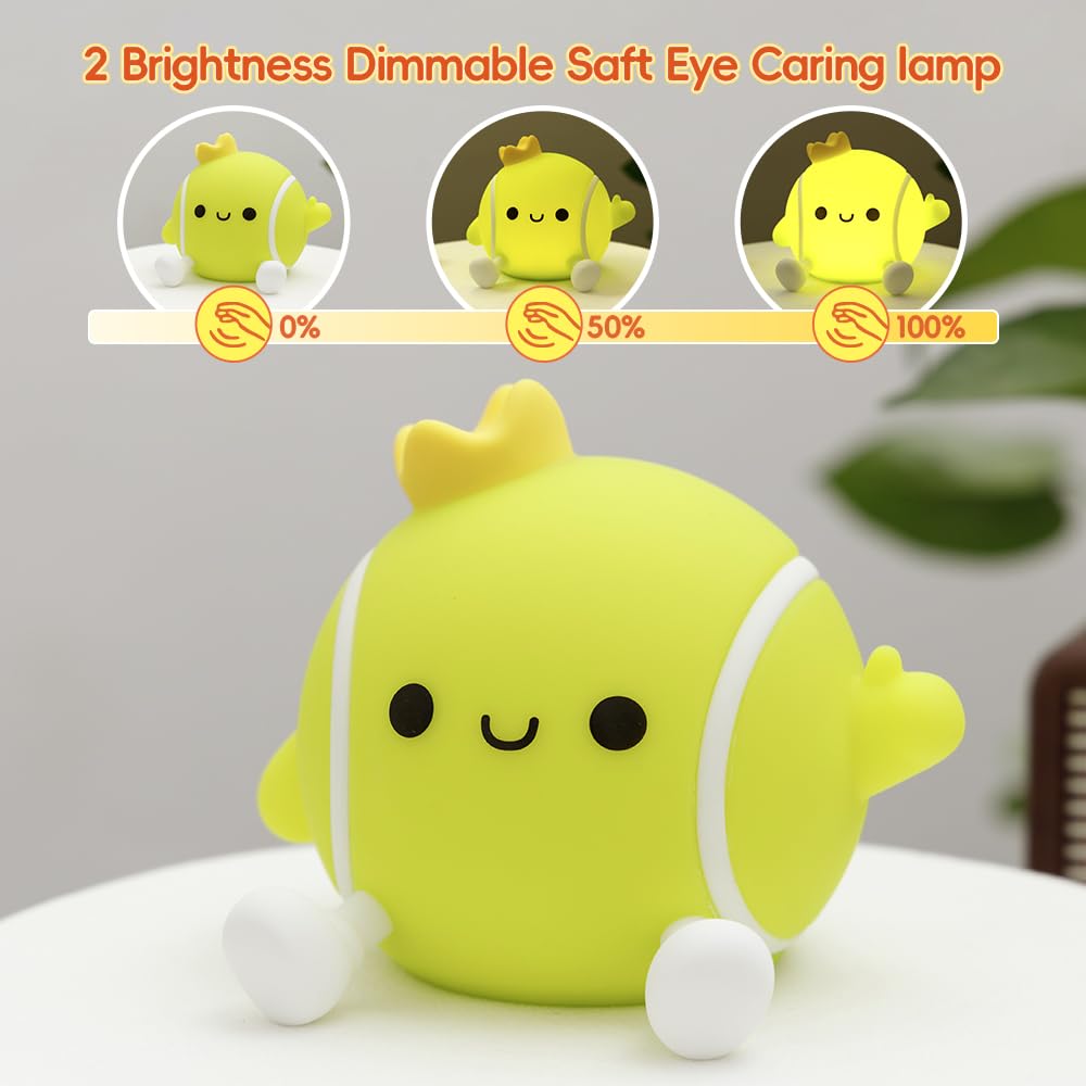 Cute Tennis Night Light, Nursery Night Lamp for Breastfeeding Squishy Silicone LED Night Lamp - Image 3
