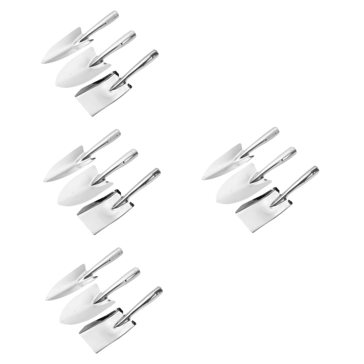 Toddmomy De Jardín Inoxidable De Mano Multifuncionales para Excavar Plantar Y Desherbar Jardinería 3 Piezas X 4