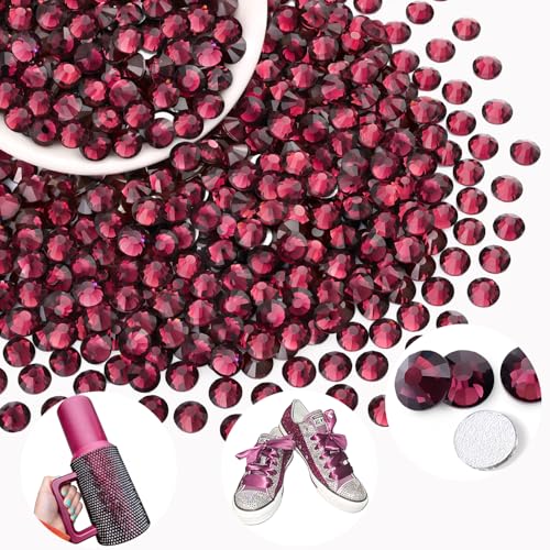 Image of 400PCS SS30 /6mm Crystal Glass Rhinestones for Bedazzling (Amethyst) | Flatback Rhinestones for Crafting DIY Nail Art Makeup Decoration, Gems Diomand Charms for Tumbler Shoes Clothing Mug