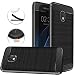 for Samsung Galaxy J7 2018/J7 V 2nd Gen/J7 Aero/J7 Star/J7 Top/J7 Crown/J7 Aura/J7 Refine/J7 Eon Case, Dretal Shock Resistant Brushed Texture Flexible TPU Protective Cover (Black)