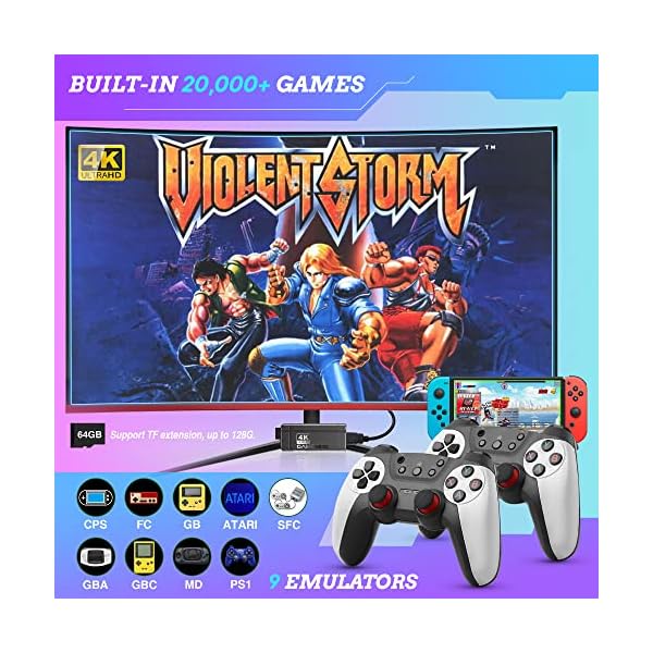 Wireless-Retro-Game-Console-Equipped-with-64G-TF-Card-Plug-and-Play-Nostalgia-Game-Stick-4K-20000-Games-Built-in-9-Classic-Emulators-with-Dual-24G-Wireless-Controllers-White Wireless-Retro-Game-Console-Equipped-with-64G-TF-Card-Plug-and-Play-Nostalgia-Game-Stick-4K-20000-Games-Built-in-9-Classic-Emulators-with-Dual-24G-Wireless-Controllers-White