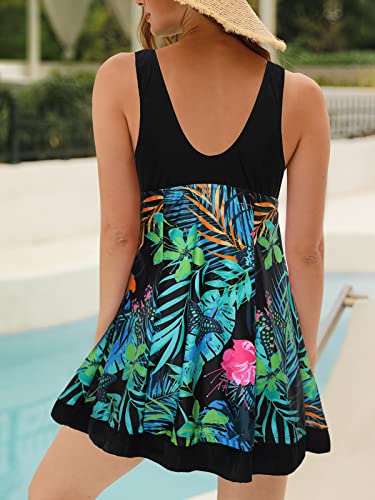 MiYang Women's Plus Size Printing Padded High Waist Swimdress2