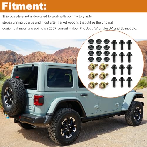 Kit de pernos para estribos Jeep Wrangler JK JL 07-25 miniatura 5