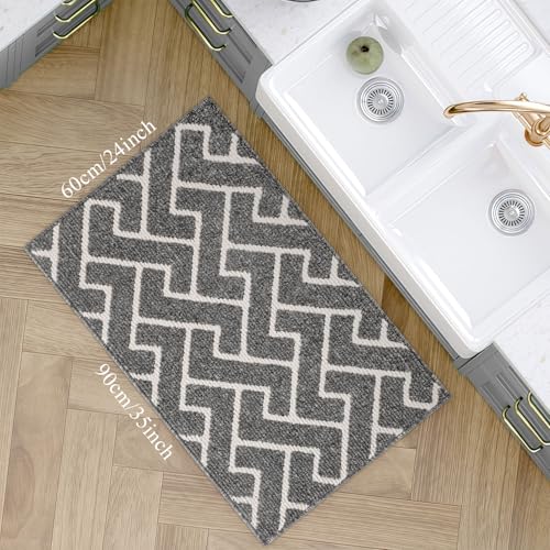 image for hicorfe Kitchen Rugs and Mats Sets,Super Absorbent Polypropylene Non-S